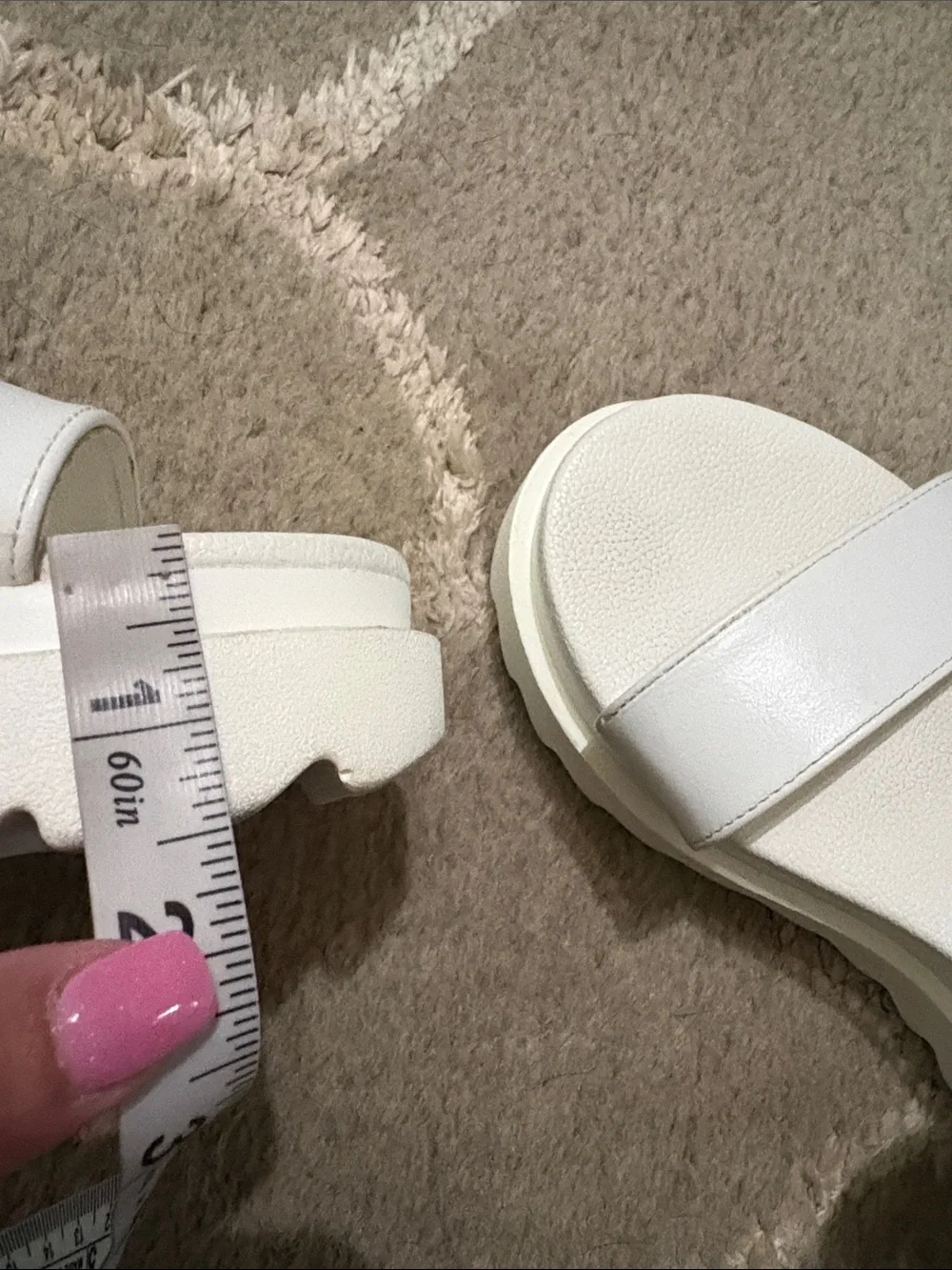 Top Moda KASH white strap platform wedge sandal Size 6.5